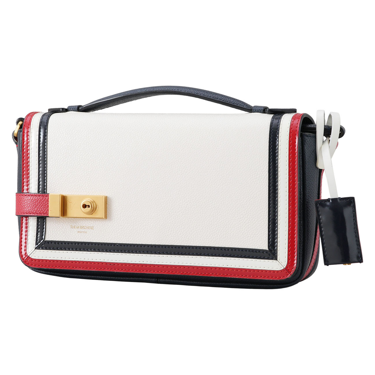 THOM BROWNE(USED)톰브라운 페블 그레인 레더 플랩 크로스백